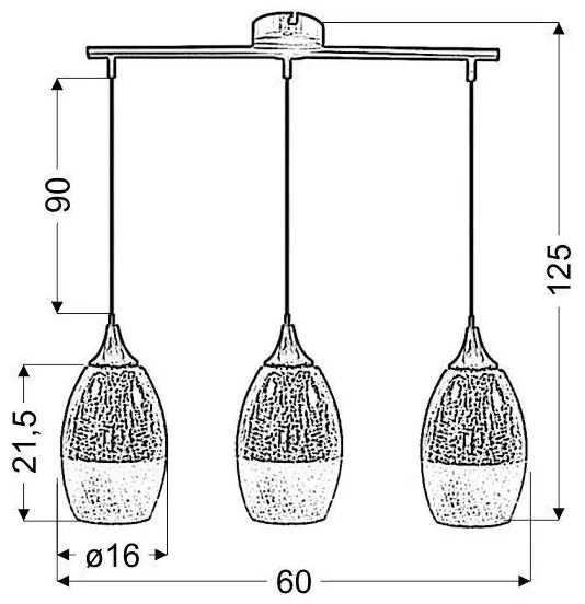Lampadario a sospensione con filo CELIA 3xE27/60W/230V