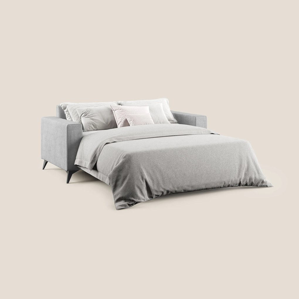 Pegaso divano letto con poggiatesta reclinabili e rivestimento T02 grigio chiaro