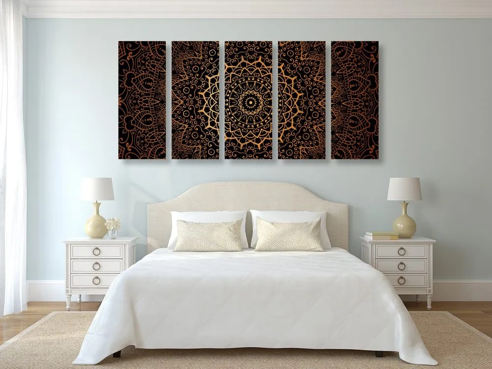 Quadri 5 pezzi – Mandala vintage in stile indiano