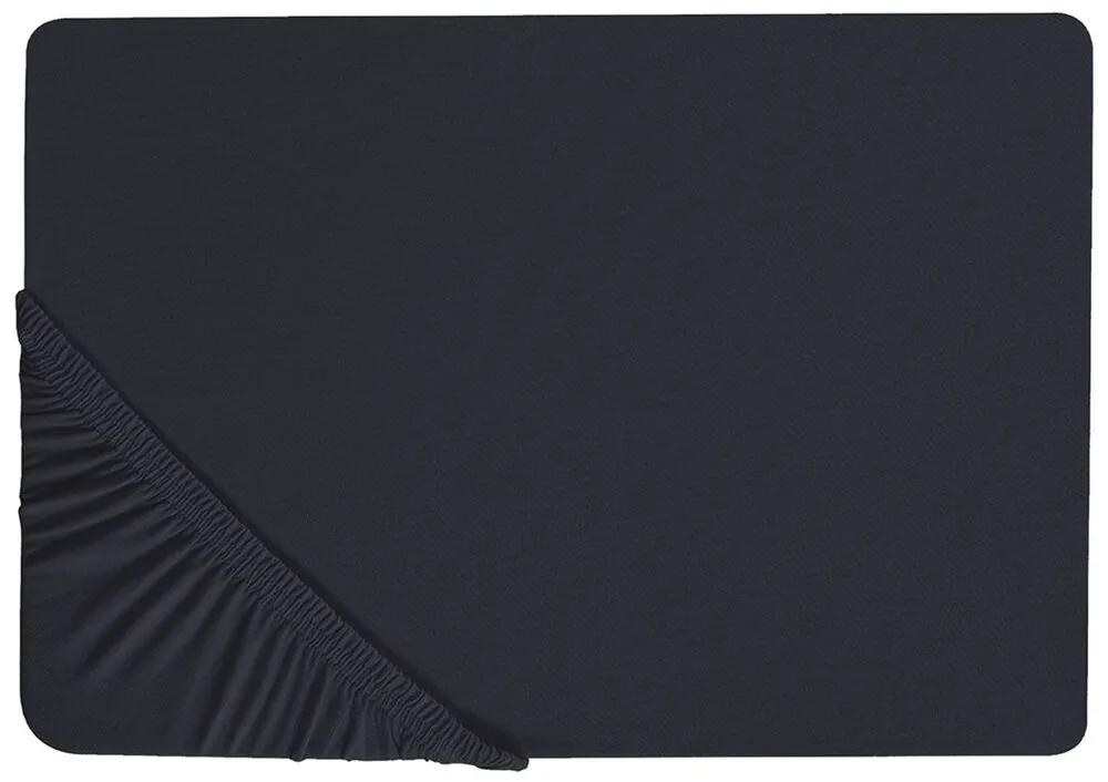 Lenzuolo con angoli cotone nero 200 x 200 cm JANBU Beliani