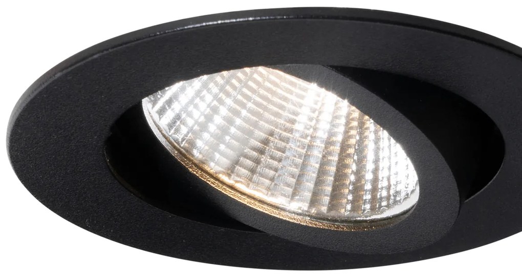 Faretto da incasso nero 6,8 cm con LED 750 lm dimmerabile IP65 - Gaius