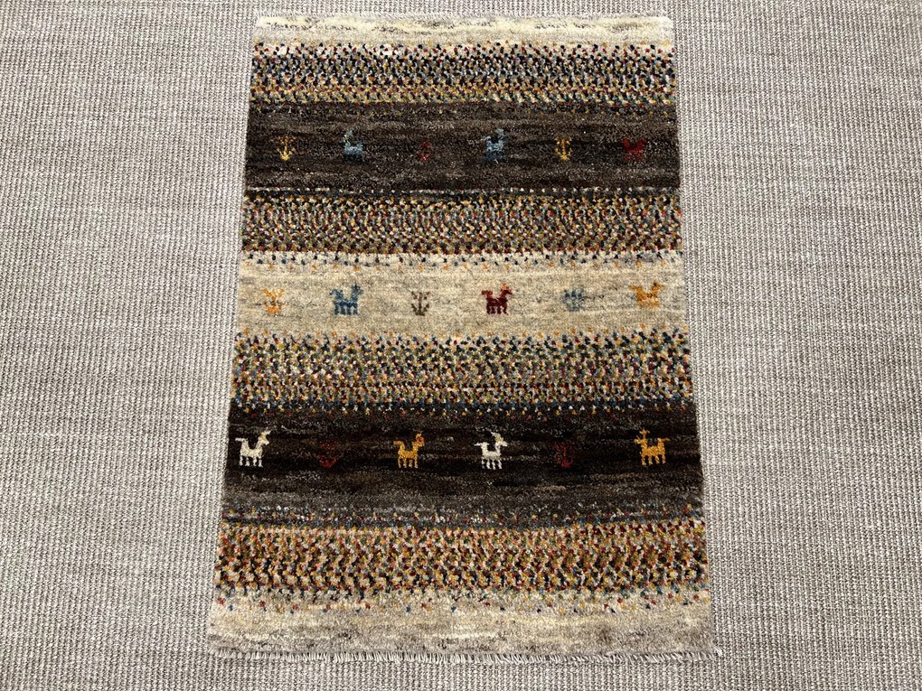 Gabbeh Tappeto 60 x 90 Marrone (Iran) Annodato A Mano