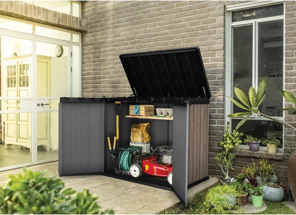 Contenitore da giardino marrone in plastica Deco – Keter