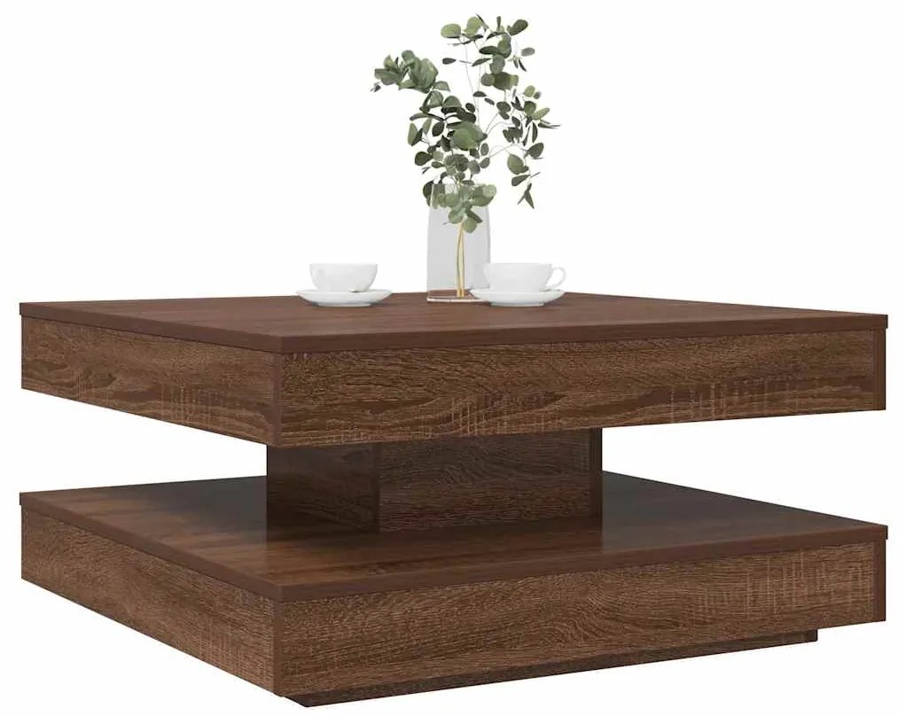 Tavolino Da Caffè Girevole A 360 Gradi Marrone 70x70x34,5 Cm /