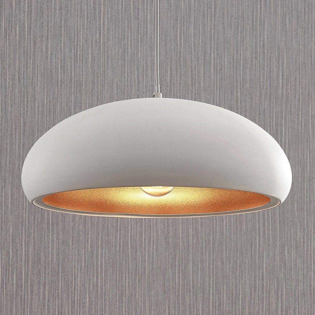 Lampadario a sospensione Gerwina Lindby, dimmerabile, Bianco / Opale, Soggiorno / Sala da pranzo, Metallo, Moderno, Plafoniera