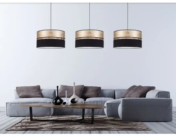 Lampadario su filo LIMA 1xE27/60W/230V dorato/nero