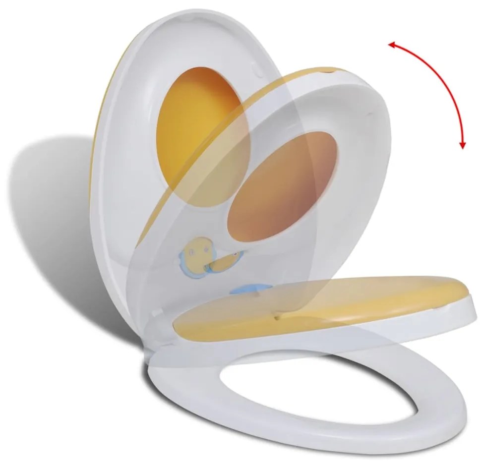 Copriwater Ammortizzato Bianco E Giallo Per Adulti/bambini /