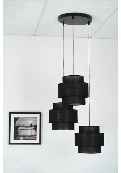 Brilagi - Lampadario a sospensione con filo SPACE YUTE 3xE27/15W/230V nero