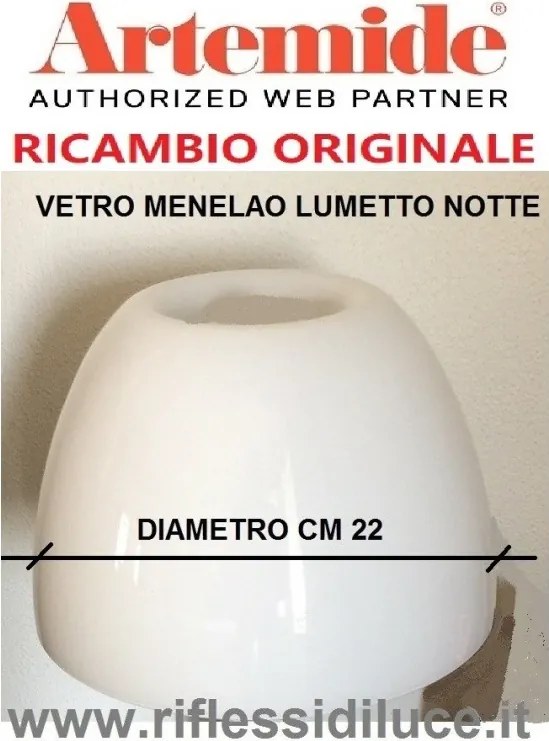 Artemide ricambio Menelao lumetto notte diffusore in vetro