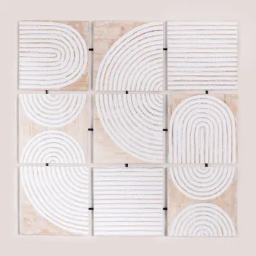 Pannello Decorativo In Legno Di Mango (94x93 Cm) Tudris Legno Bianco Vintage - Sklum