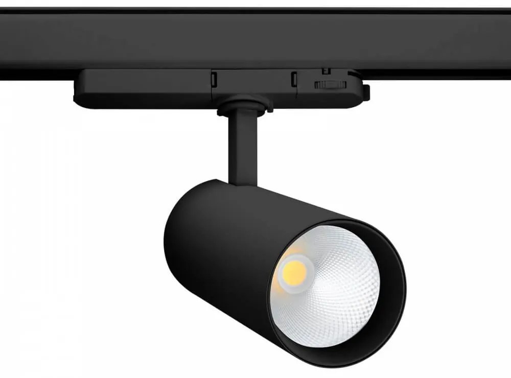 Faro LED 34W per Binario Trifase, 38°+60° Nero con driver Philips Colore  Bianco Caldo 2.700K