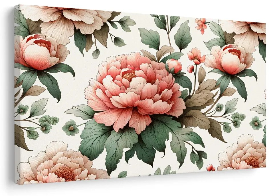 Quadro su tela – Fiori romantici di peonia