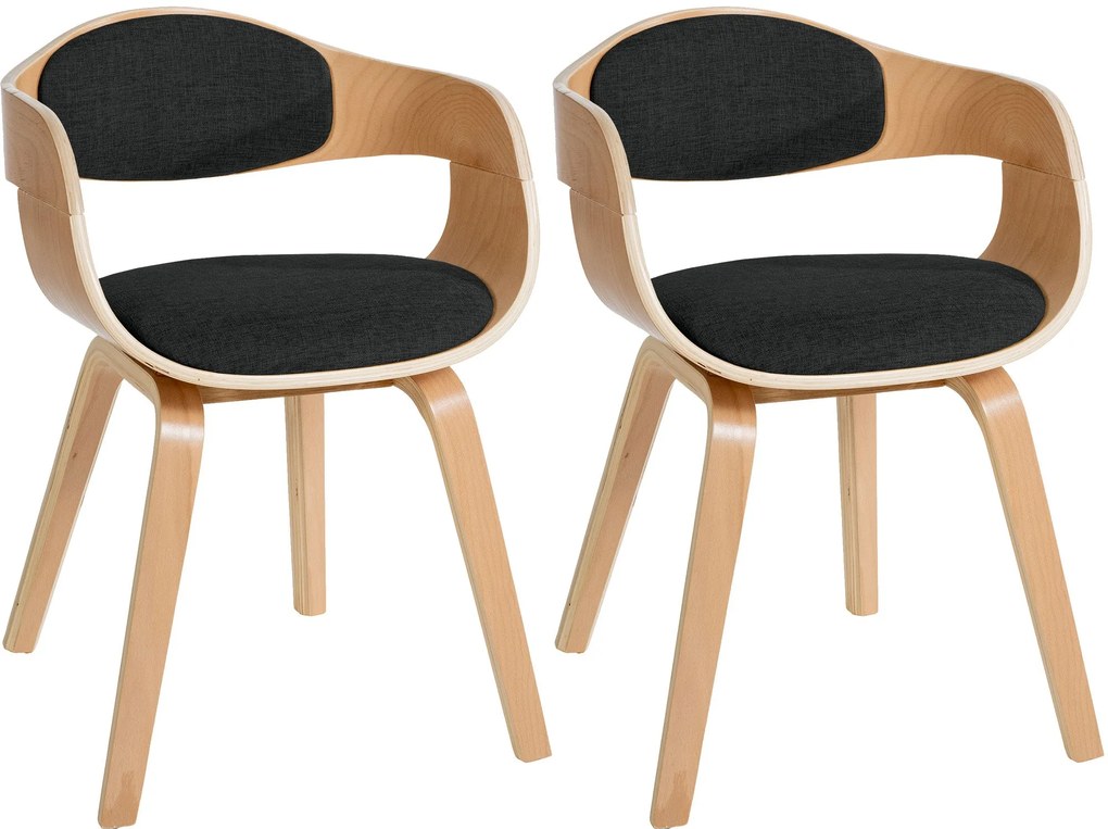 Set Di 2 Sedie Kingston İn Tessuto Deco Per İnterni / Natura/creme / Natura