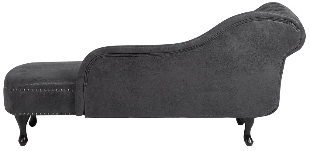 Chaise longue vintage sinistra in pelle sintetica grigia NIMES Beliani