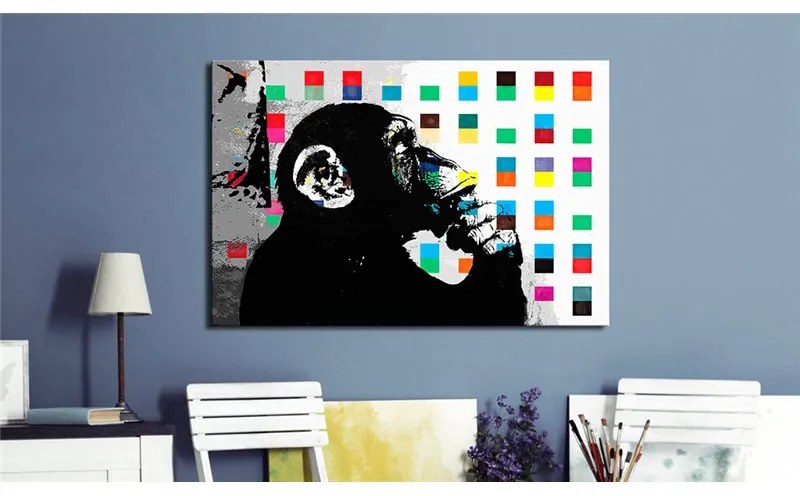 Quadro Banksy The Thinker Monkey