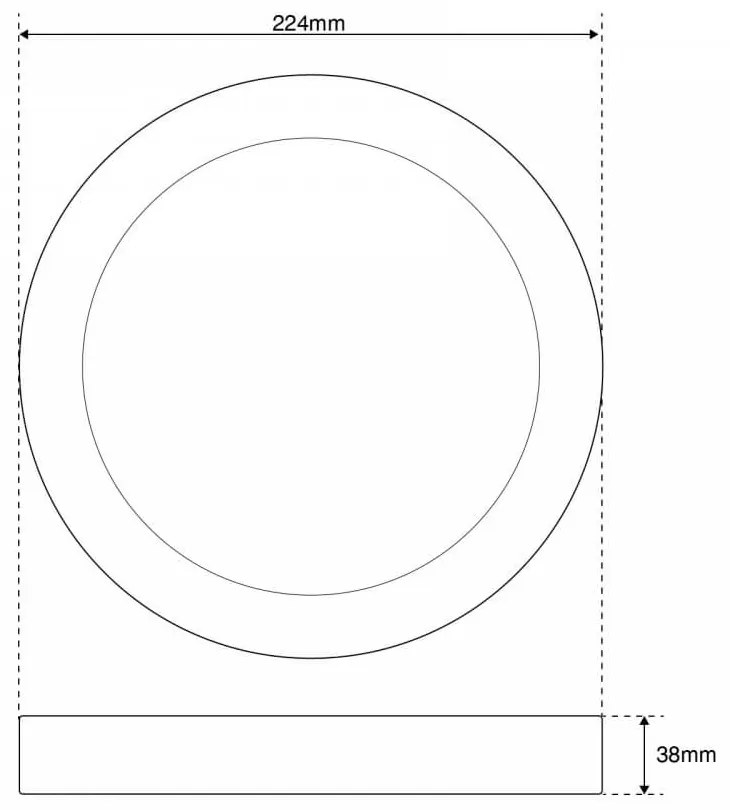 Plafoniera LED Rotonda 20W 2.000lm no Flickering Ø225mm - Dimmerabile Colore Bianco Caldo 3.000K