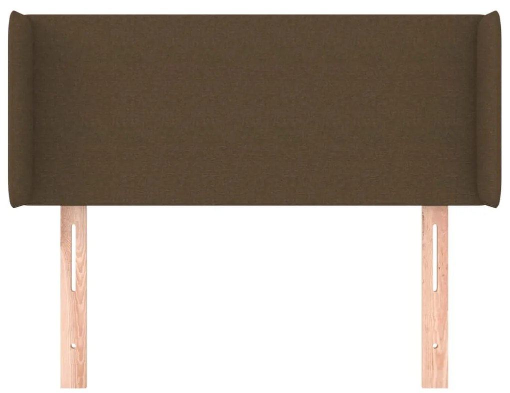 Testiera ad orecchio marrone scuro 93x16x78/88 cm in tessuto
