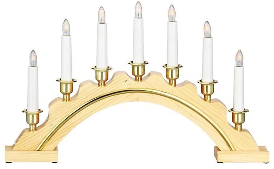 Markslöjd 700445 - Candelabro natalizio CELINE 7xE10/3W/230V naturale