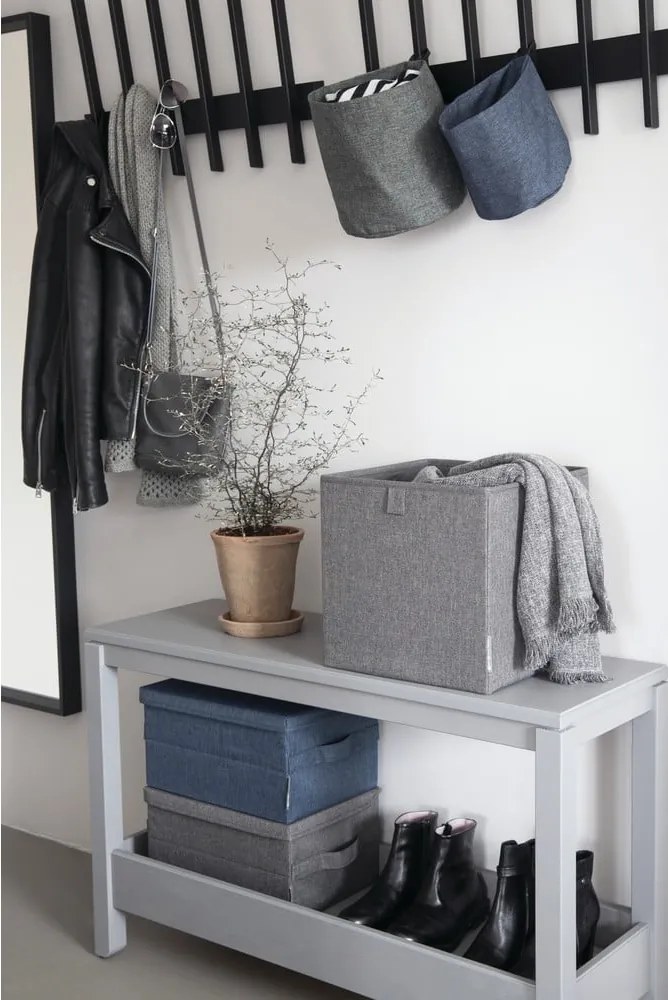 Scatola in tessuto blu con coperchio 35x19x26 cm Soft Storage - Bigso Box of Sweden