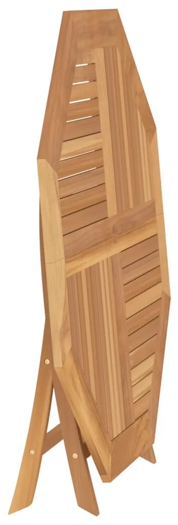 Tavolo da giardino pieghevole grigio 120x70x75 cm massello teak