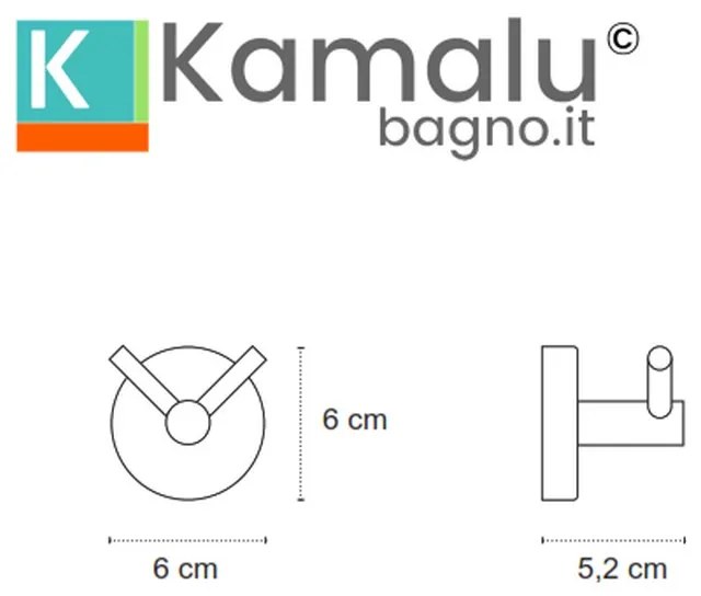 Kamalu - appendino bagno design doppio gancio in acciaio inox bianco opaco | mira-b