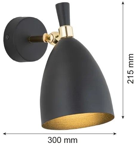 Argon 4701 - Applique  CHARLOTTE 1xE27/15W/230V nero/oro