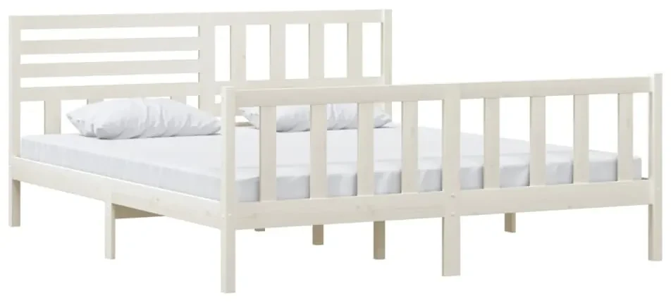 Giroletto bianco in legno massello 180x200 cm 6ft super king