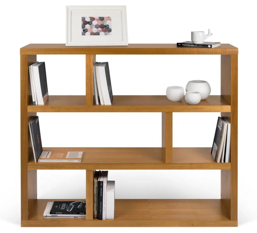 Libreria in legno esotico 120x105 cm Dublin - TemaHome