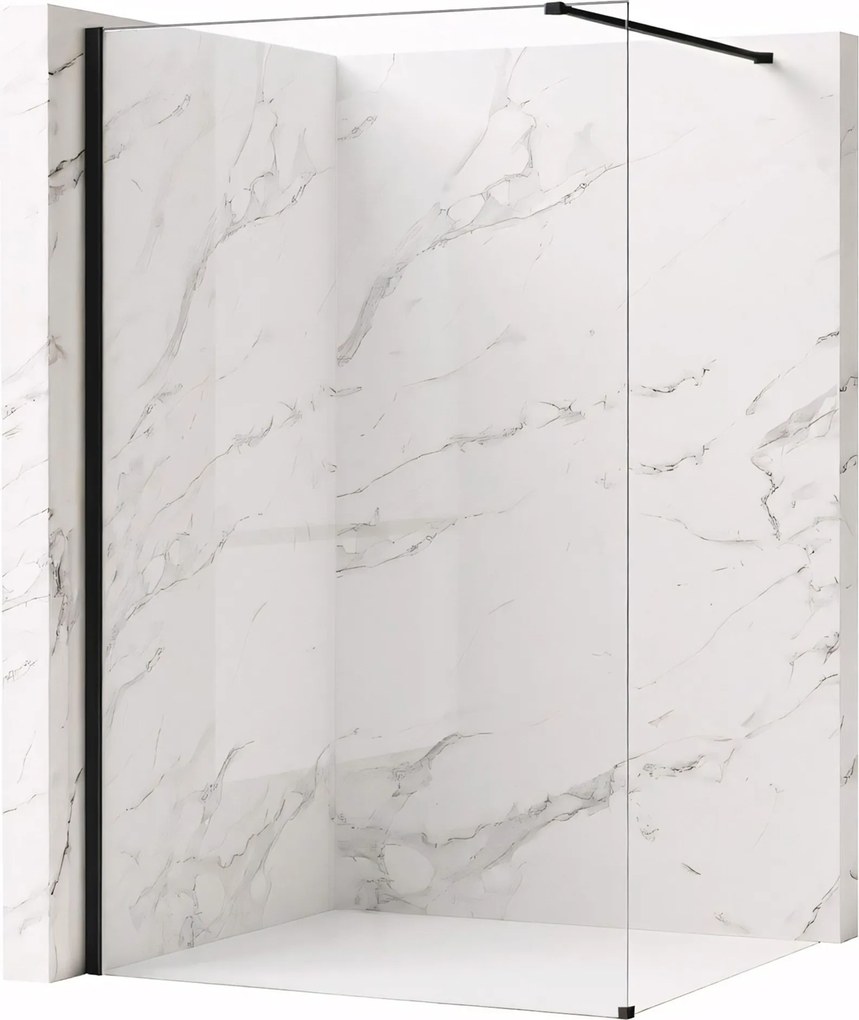 Parete doccia Rea Flexi Transparent / Black 80