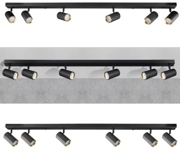 Faretto NICEA 6xGU10/10W/230V nero