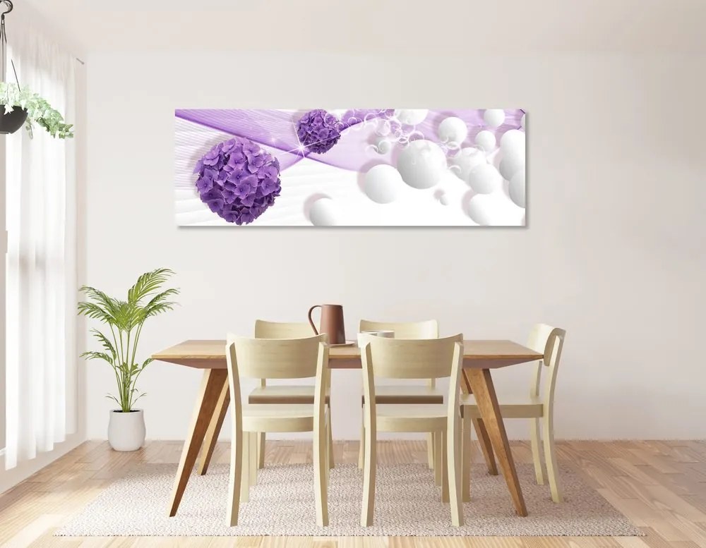 Quadro su tela – Fiori con sfondo astratto
