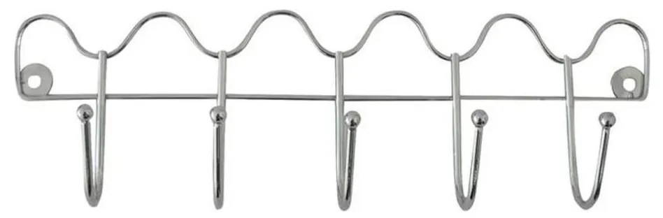 Appendiabiti da parete 10x34,5 cm, finitura cromata lucida