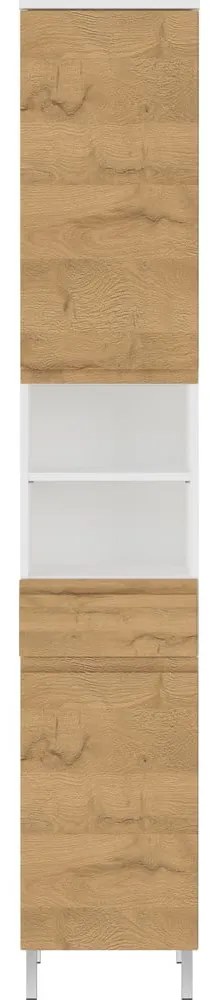 Mobile bagno alto bianco in rovere decorato 34x190 cm Torrance - Germania