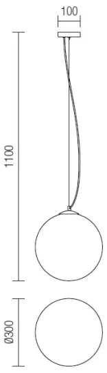 Redo 01-1065 - Lampadario a sospensione con filo OLA 1xE27/42W/230V