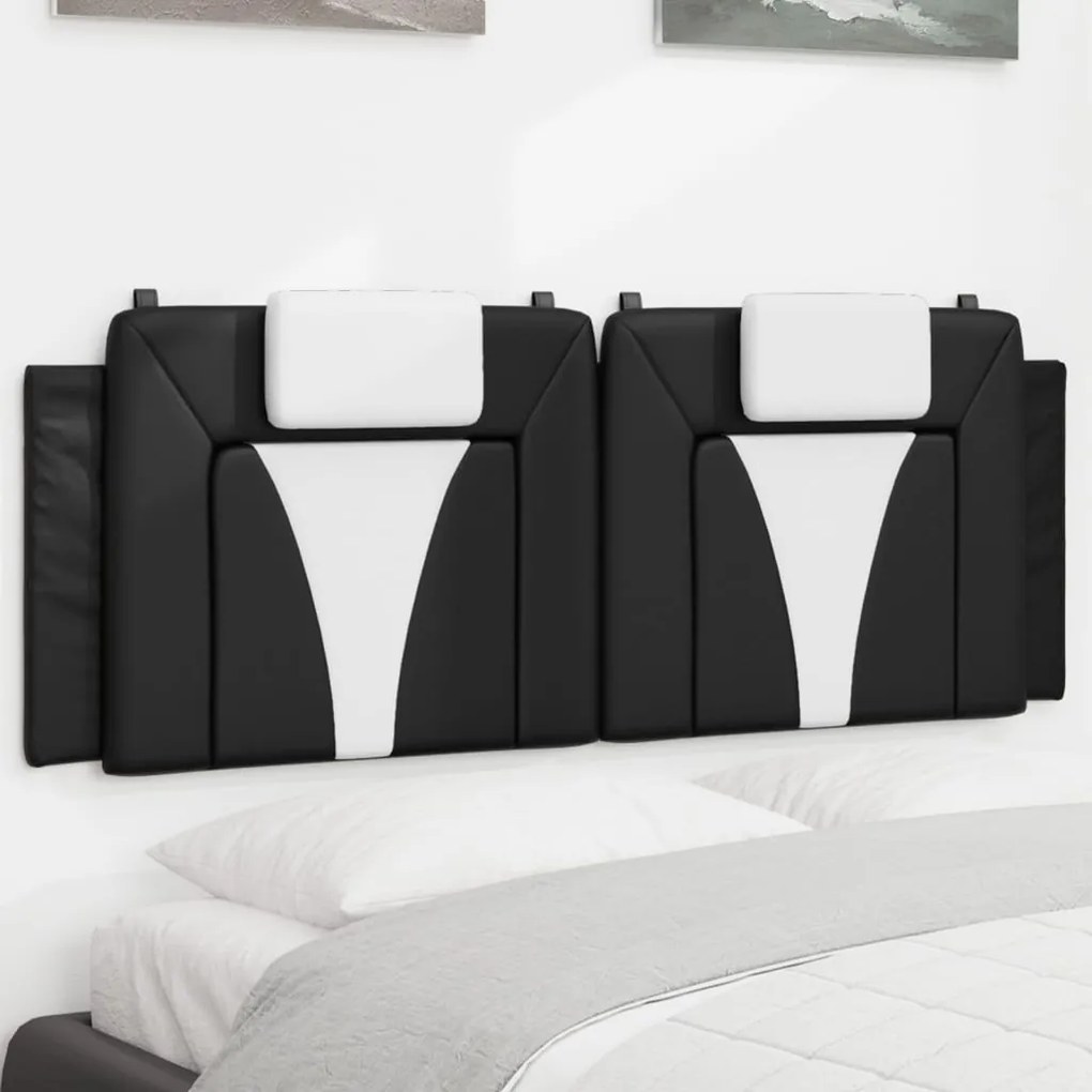 Cuscino Testiera Nero E Bianco 120 Cm İn Similpelle /