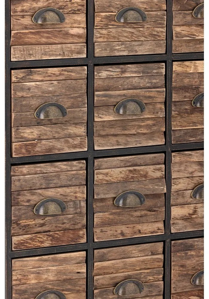 Cassettiera in metallo nero-marrone 60,5x92x33,5 cm Matteo - Bloomingville