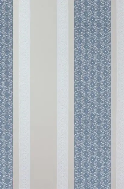 Osborne & Little Carta da parati Chantilly Stripe - Sapphire/ White/ Stone