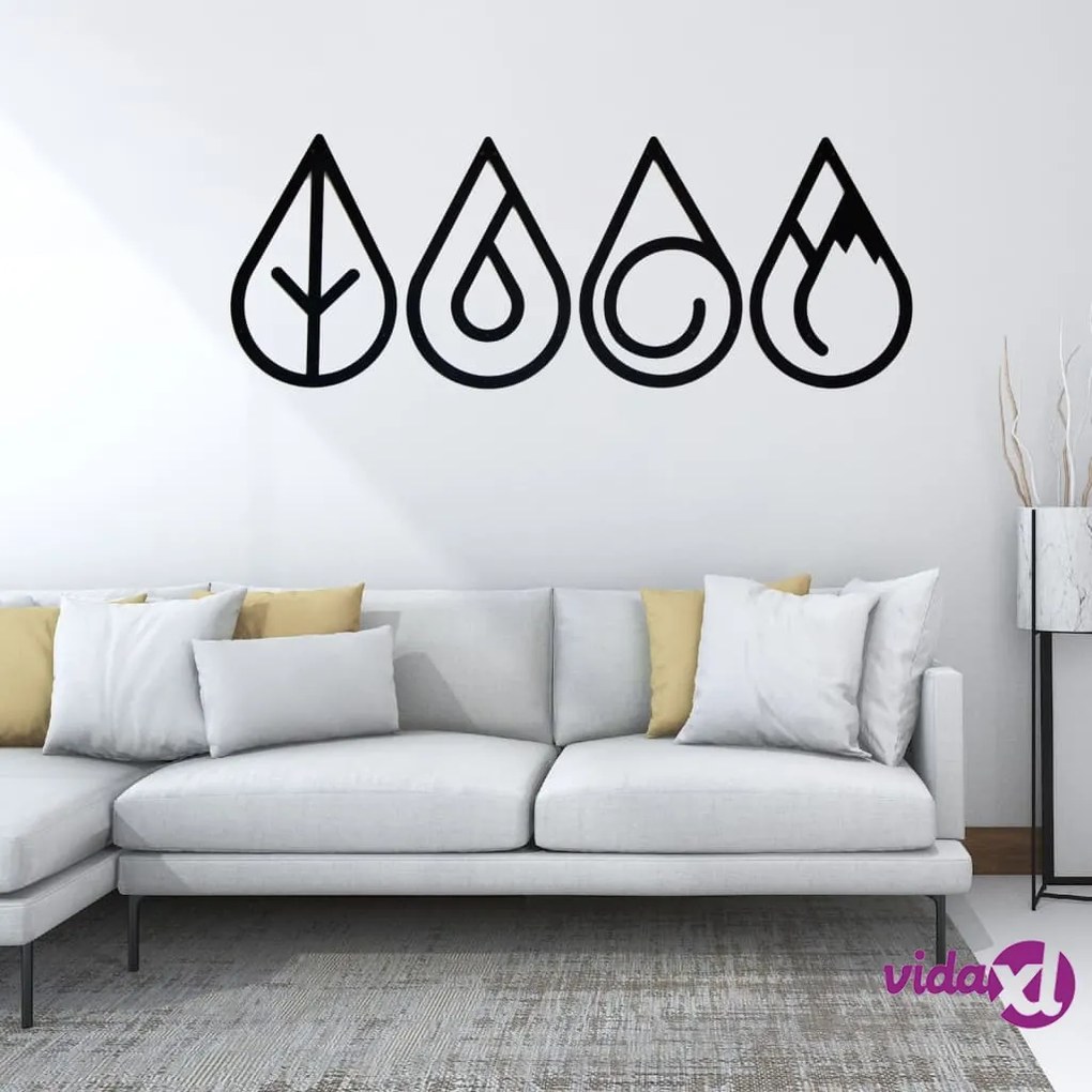 Homemania Elementi Decorativi da Parete 4 pz 32x50 cm in Metallo Nero