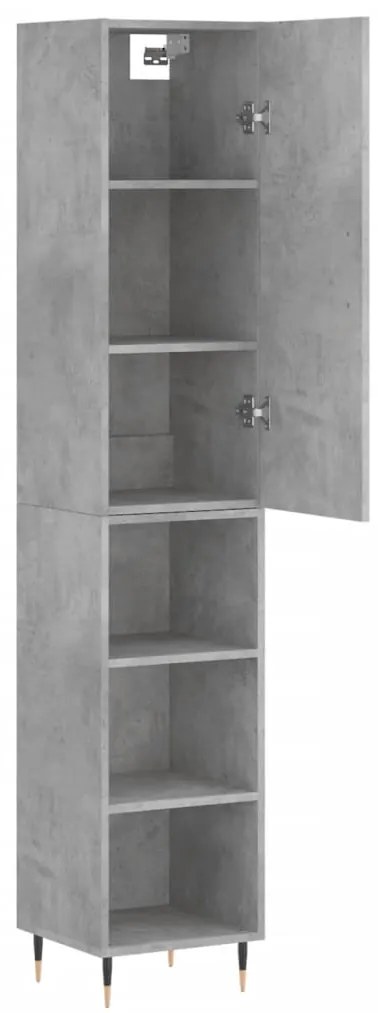 Credenza grigio cemento 34,5x34x180 cm in legno multistrato