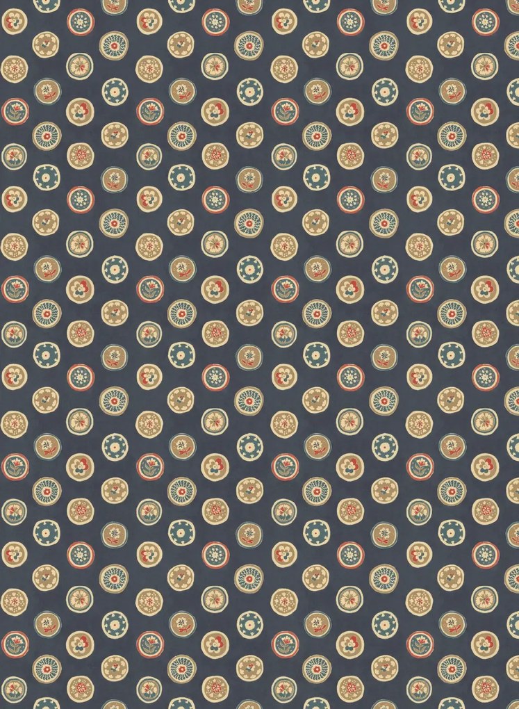 GP & J Baker Carta da parati Court Buttons - Indigo