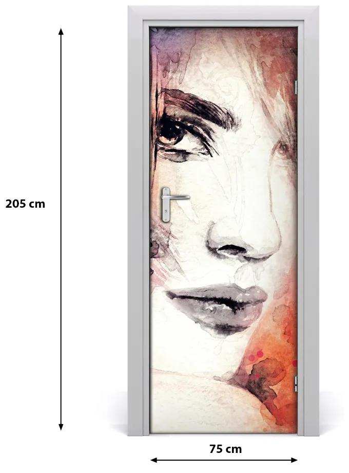 Adesivo per porta Donna di astrazione 75x205 cm