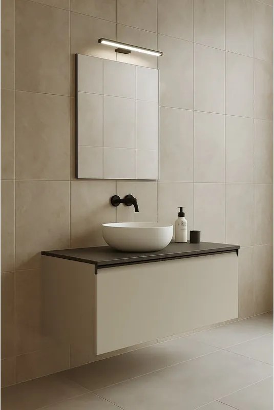 Mobile da bagno sospeso sotto lavabo Fusion L100 H40 P45 cm sabbia, 1 cassetto