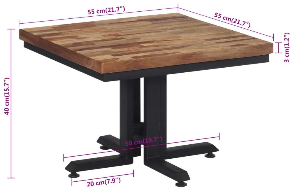 Tavolino da Salotto 55x55x40cm Massello Teak di Recupero