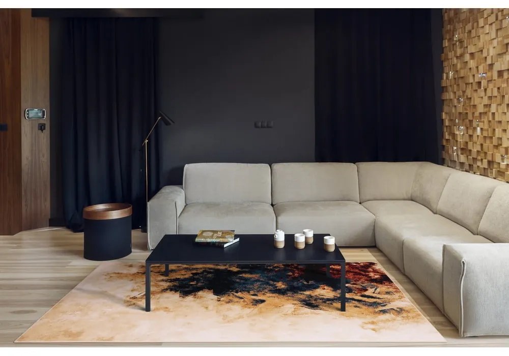 Tappeto in lana 133x180 cm Burst dark beige - Agnella