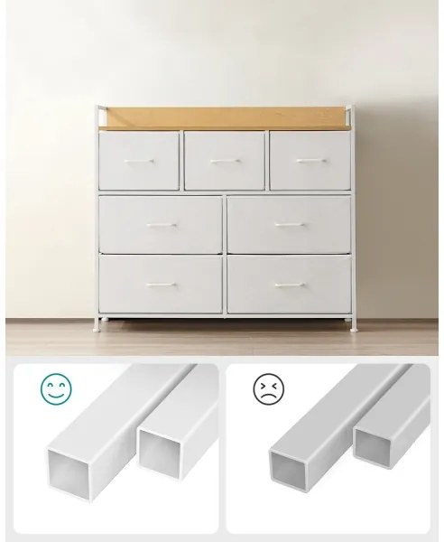 Armadietto con cassetti KIRA bianco/marrone