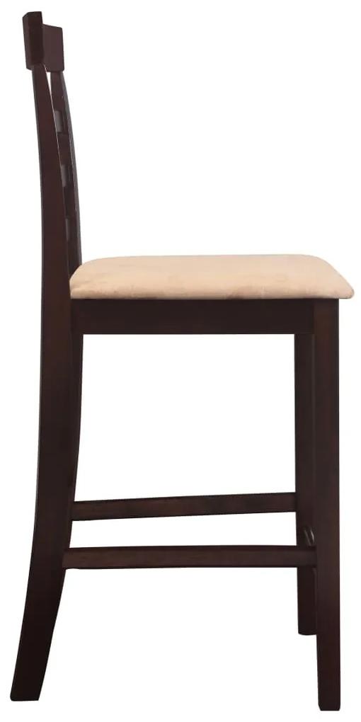 Set tavolo da bar in legno marrone e 4 sedie da bar