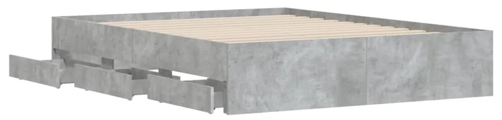 Giroletto cassetti grigio cemento 150x200 cm legno multistrato