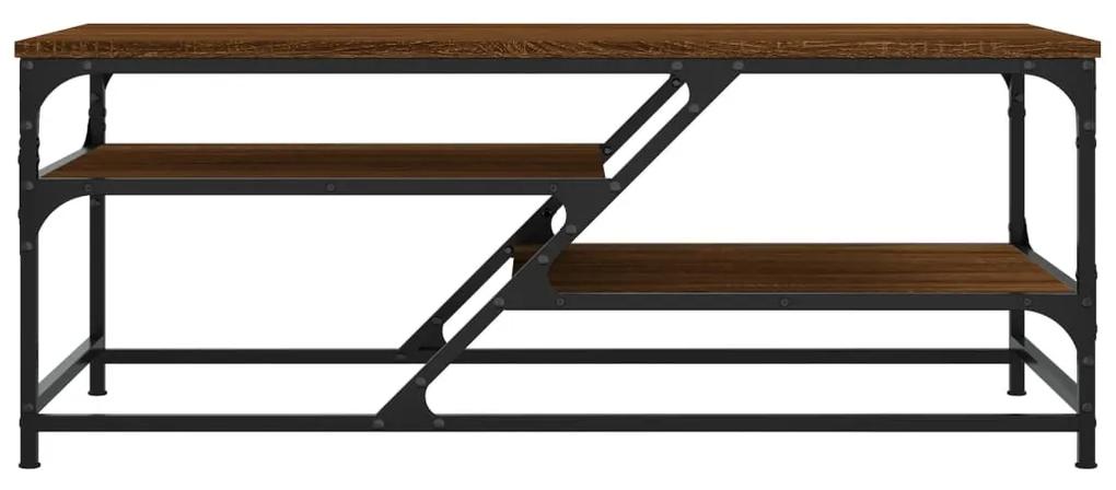 Tavolino salotto rovere marrone 100x49x40 cm legno multistrato