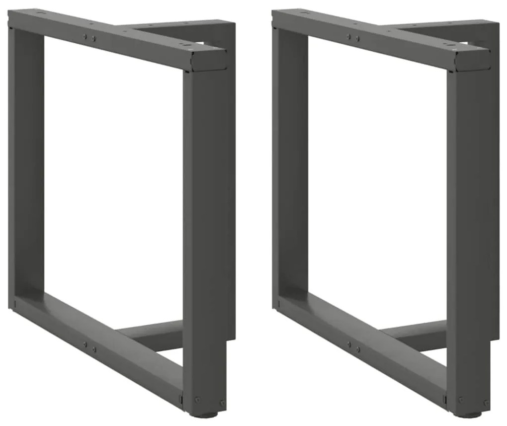 Gambe Tavolo Pranzo A T 2pz Antracite 100x35x(72-73) Cm Acciaio /