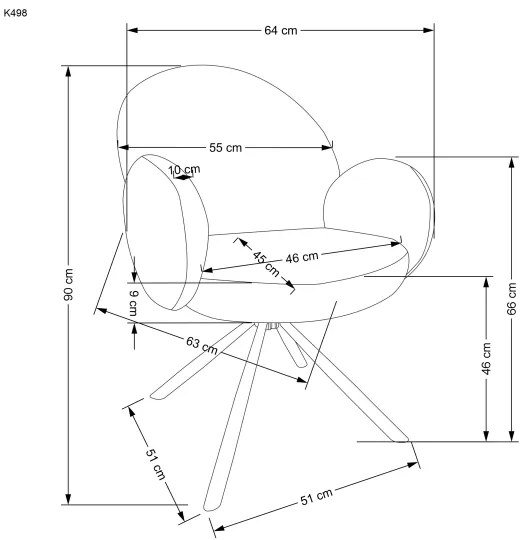 Sedia da pranzo KIVA, 1 pezzo, marrone